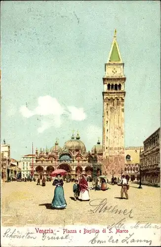 Litho Venezia Venedig Veneto, Piazza e Basilica di S. Marco