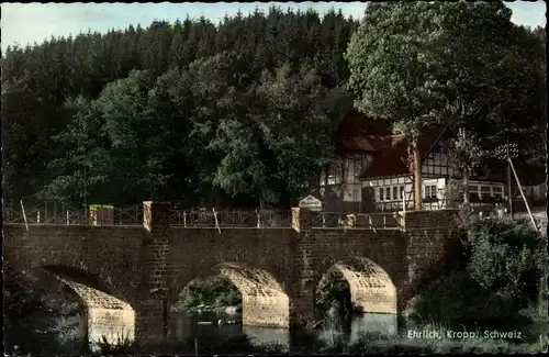Ak Ehrlich Heimborn im Westerwald, Pension und Gaststätte Haus Waldesruh, Brücke