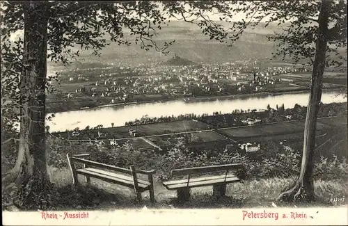 Ak Königswinter am Rhein, Panoramablick vom Petersberg aus gesehen