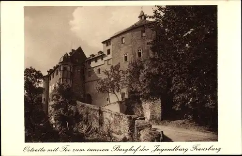 Ak Freusburg Kirchen an der Sieg, Ostseite mit Tor Jugendburg Freusburg