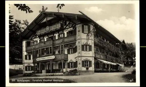 Ak Schliersee in Oberbayern, Terofals Gasthof Seehaus