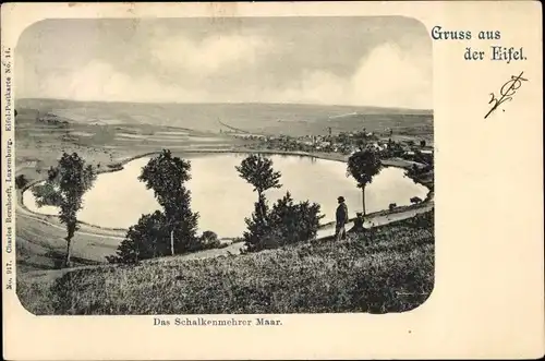 Ak Schalkenmehren in der Eifel, Schalkenmehrer Maar