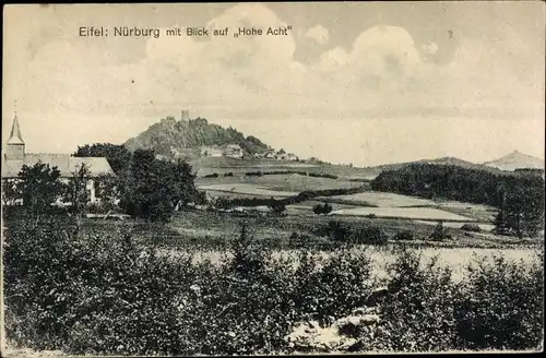 Ak Nürburg in der Eifel, Ort mit Hohe Acht, Gasthof zur Nürburg