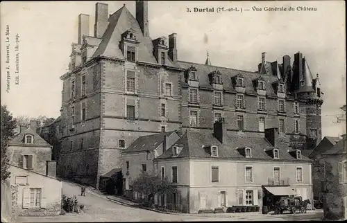 Ak Durtal Maine et Loire, vue générale du Château