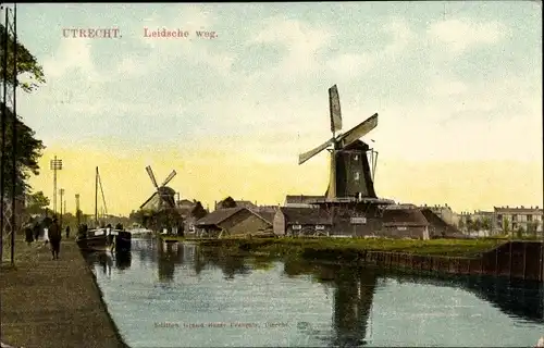 Ak Utrecht Niederlande, Leidsche weg, Molen