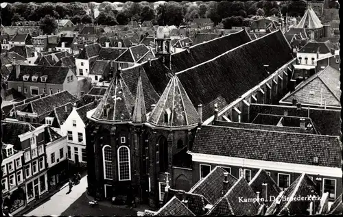 Ak Kampen Overijssel Niederlande, De Broederkerk, Vogelschau