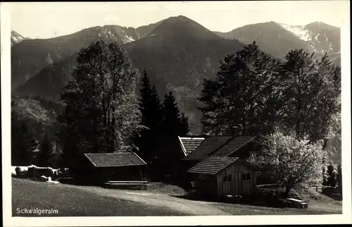 Ak Birkenstein Fischbachau in Oberbayern, Schwaigeralm, Blick auf den Ort