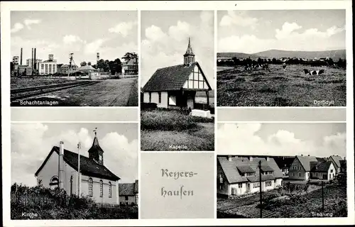Ak Reyershausen Bovenden in Niedersachsen, Schachtanlagen, Kapelle, Kirche, Siedlung