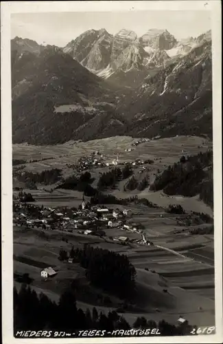 Foto Ak Mieders Stubaital Tirol, Telfes, Kalkkögel, Gesamtansicht
