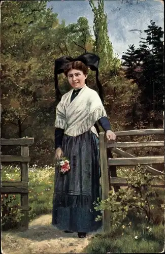 Künstler Ak Hoffmann, H., Markgräflerin, Schwarzwälder Tracht