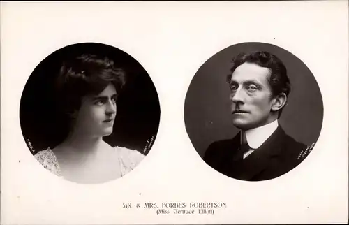 Ak Schauspieler Gertrude Elliott und Johnston Forbes Robertson, Portrait