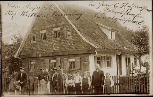 Foto Ak Köppelsdorf Sonneberg in Thüringen, Wohnhaus, Anwohner