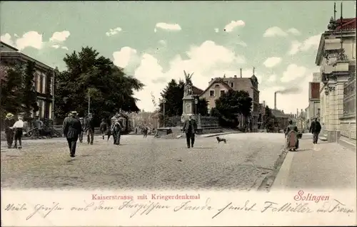 Ak Solingen, Kaiserstraße, Kriegerdenkmal