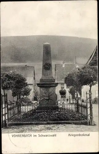 Ak Vöhrenbach im Schwarzwald Baden, Kriegerdenkmal