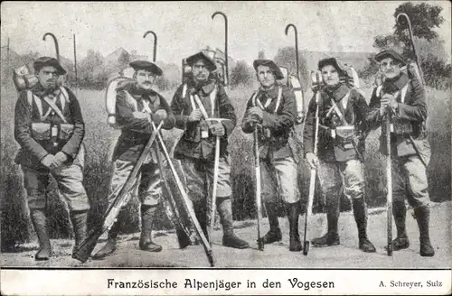 Ak Französische Alpenjäger in den Vogesen, Gebirgsjäger