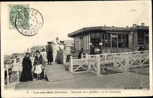 Ak Luc sur Mer Calvados, descente de Quilhoc et la Passerelle