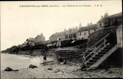Ak Langrune Calvados, les Chalets sur les Falaises