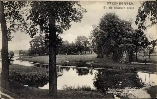 Ak Steenbergen Nordbrabant Niederlande, Bij de blauwe sluis