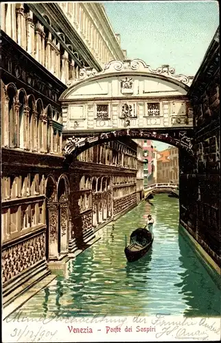 Litho Venezia Venedig Veneto, Ponte dei Sospiri