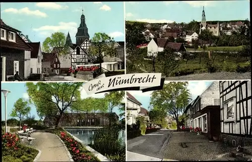 Ak Nümbrecht im Oberbergischen Kreis, Stadtpartie, Panorama vom Ort, Parkpartie, Straßenpartie