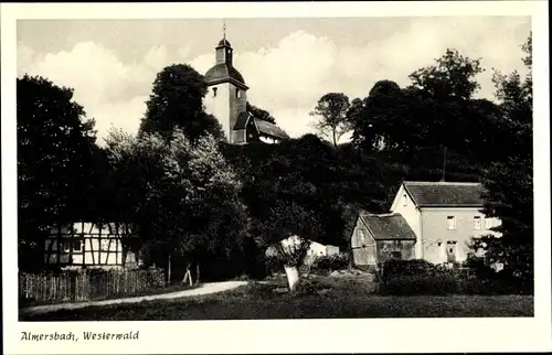 Ak Almersbach Westerwald, Teilansicht der Ortschaft, Kirche, Häuser