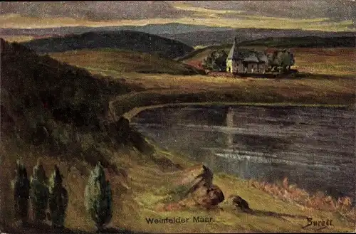 Künstler Ak Burger, Daun in der Vulkaneifel, Weinfelder Maar oder Toten Maar, Nr. 3033