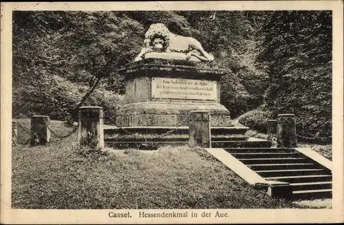 Ak Kassel in Hessen, Hessendenkmal an der Aue