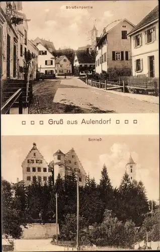 Ak Aulendorf in Württemberg, Straßenpartie, Schloss