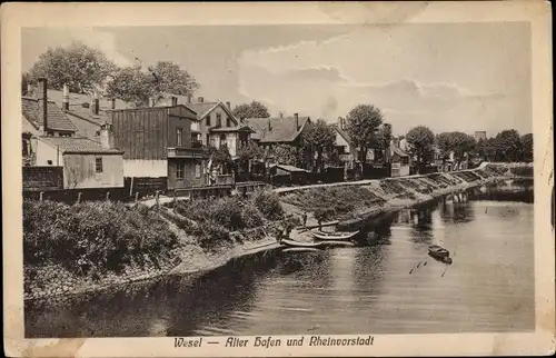 Ak Wesel am Niederrhein, Alter Hafen und Rheinvorstadt