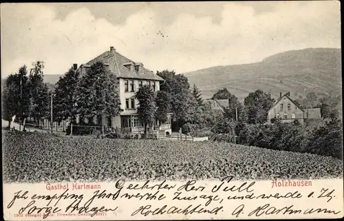 Ak Holzhausen Externsteine Horn Bad Meinberg am Teutoburger Wald, Gasthof Hartmann