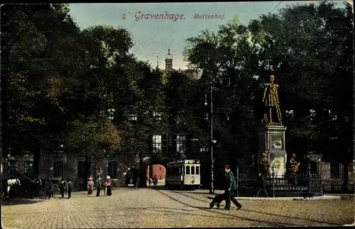 Ak 's Gravenhage Den Haag Südholland, Buitenhof, Straßenbahn