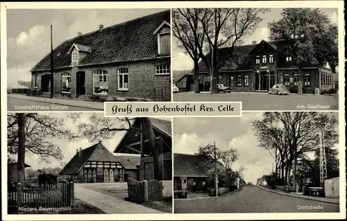 Ak Hohenbostel Barsinghausen, Dorfstraße, Gasthaus, Bauerngehöft, Geschäftshaus Siebels