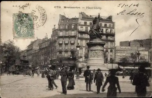 Ak Paris XVIII Montmartre, Place Clichy