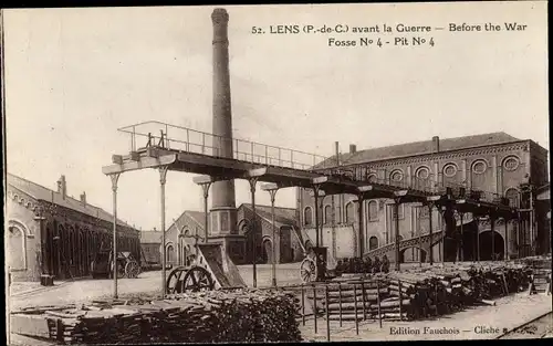 Ak Lens Pas de Calais, Avant la Guerre, Fosse No. 4, Zeche
