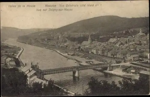 Ak Nouzon Nouzonville Ardennes, Vallee de la Meuse, Vue Generale cote Nord