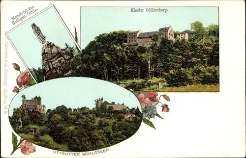 Ak Obernai Elsass Bas Rhin, Odilienberg Mont Sainte Odile, Kloster, Ottrotter Schloss