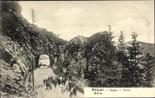 Ak Col de la Schlucht Vosges, Tunnel