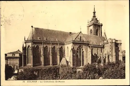 Ak Colmar Kolmar Elsass Haut Rhin, La Cathedrale Saint Martin
