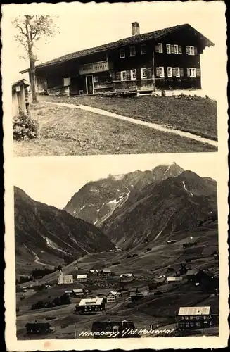 Ak Hirschegg Mittelberg im Kleinwalsertal Vorarlberg, Hotel, Ort im Tal