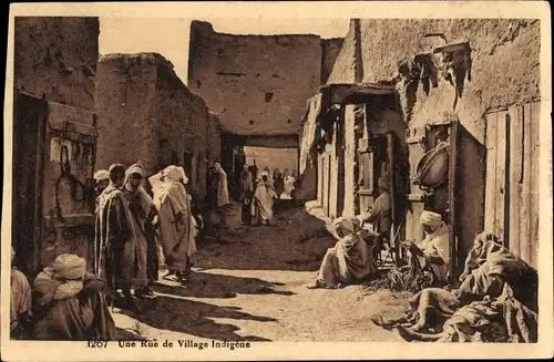 Ak Une Rue de Village Indigene, Araber, Maghreb