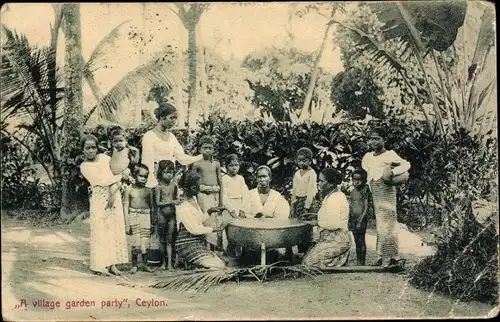 Ak Ceylon Sri Lanka, A village garden party