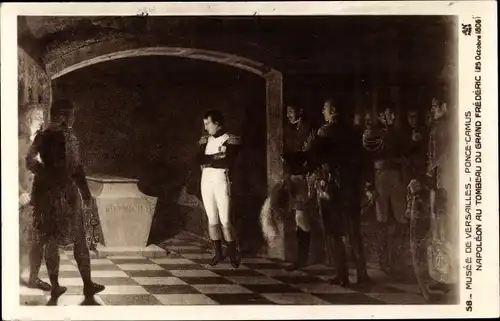 Künstler Ak Ponce Camus, Napoleon au Tombeau du Grand Frederic, Musee de Versailles