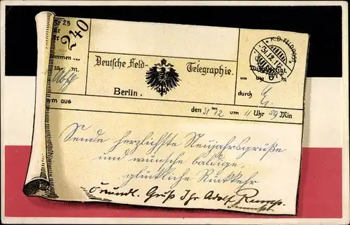 Ak Deutsche Feld-Telegraphie, Wappen, Feldpost