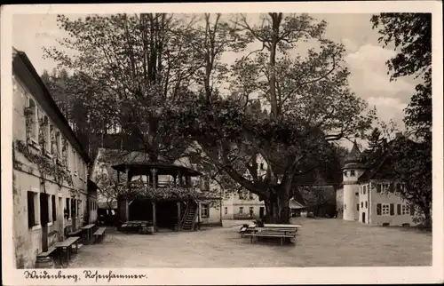 Ak Rosenhammer Weidenberg Oberfranken, Marktplatz, Baum