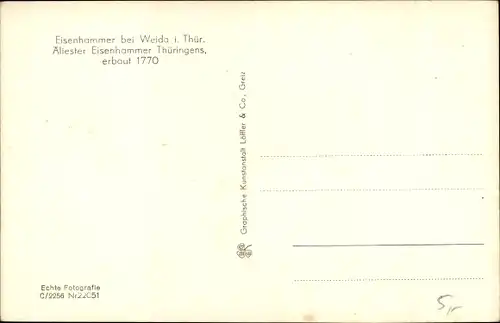 Ak Weida in Thüringen, Eisenhammer, Innenansicht