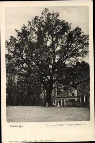 Ak Bayreuth in Oberfranken, Große Eiche vor der Restauration, Eremitage