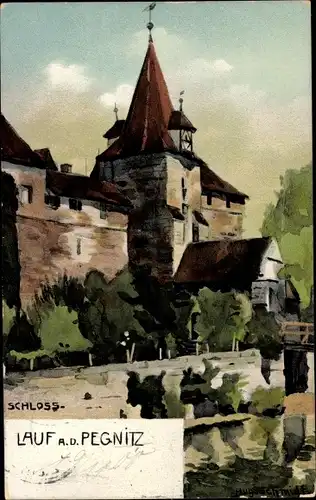 Künstler Ak Schmidt, August, Lauf an der Pegnitz in Mittelfranken Bayern, Schloss