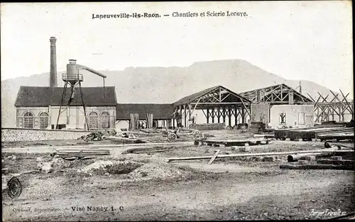 Ak La Neuveville lès Raon Raon-l'Étape Vosges, Chantiers et Scierie Lecuye