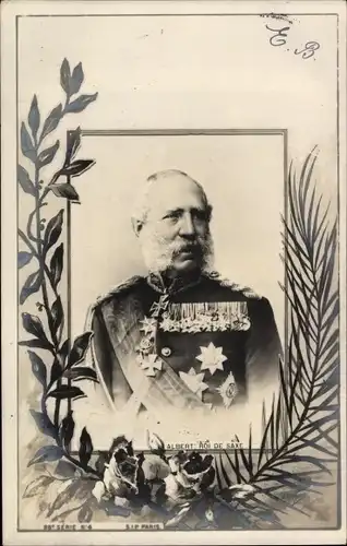 Passepartout Ak König Albert von Sachsen, Uniform, Orden
