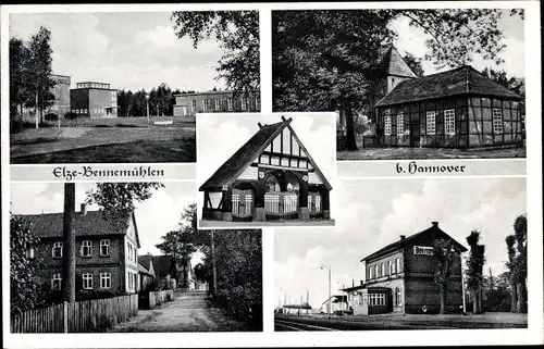 Ak Elze Bennemühlen Wedemark Niedersachsen, Straßenpartie, Bahnhof Gleisseite